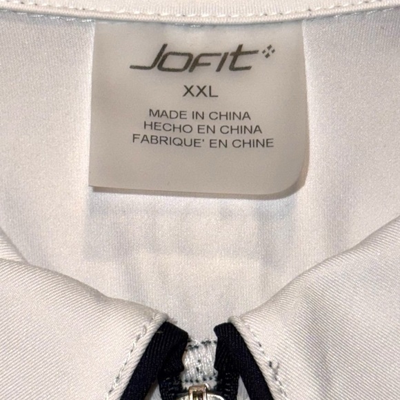 JOFIT Women’s Racerback Sleeveless Golf Polo - White/ Navy XXL - Picture 7 of 12